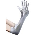 thumbnail image 1 of Long Opera Party 20s Satin Gloves Stretchy Adult Size Elbow Length, 1 of 5