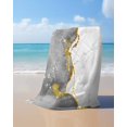 thumbnail image 4 of Gray Gold Marble Beach Towels Oversized Super Absorbent, Modern Abstract Marble Crack Texture Lightweight Bath Towel Quick Dry Sets For Bathroom/Pool/Rv Camping/Beach Play/Gym Room/Picnic 31"x62", 4 of 8