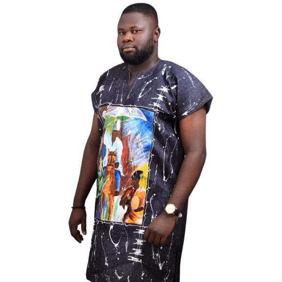 Urban Afrique Denim Shirt for Men Jeans African men's Wear Regular Fit Casual Events.