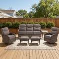 thumbnail image 2 of Jentlehouse 6-Piece Patio Furniture Set,Luxury 6'' Thick Conversation Set with Swivel Gliding Chair, 3-Seat Sofa,High Back Outdoor Rattan Seat Set for Balcony Deck Porch, 2 of 11