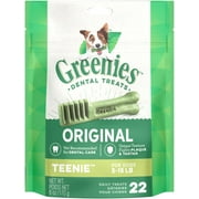 Greenies Original TEENIE Natural Dental Care Dog Treats, 6 oz. Pack (22 Treats) [Pack of 2]
