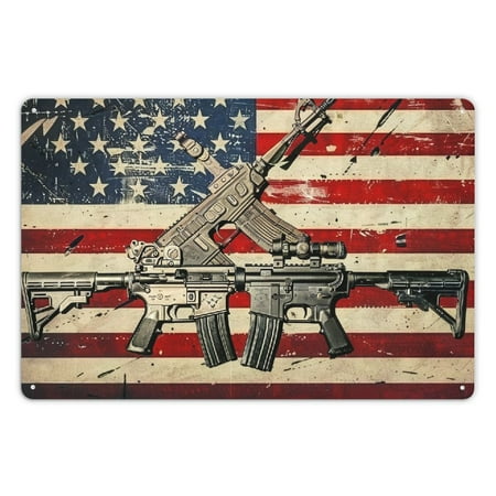 

Pratyus Tin Wall Art Decor for Home Bars Decor with Patriotism Theme 12x8Inches