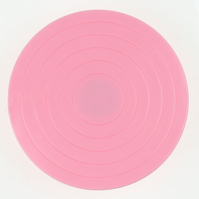 Nvzi 2-Pack 5.5-Inch Silicone Cookie Decorating Rotating Stand Turntable (Pink)