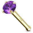 thumbnail image 1 of Nose Stud Ring 14 Karat Solid Gold Prong Set 2mm CZ 20g, 1 of 11