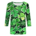 thumbnail image 5 of St. Patrick's Day Tshirt, Womens 3/4 Sleeve Tops, Round Neck Blouses Fashion Women's Tees Casual Crewneck 3/4 Sleeves Loose T Shirt Ladies Tops Blouses Shirts, 5 of 5