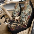 thumbnail image 3 of Xixirimido Leather Seat Cover Front Seats Only, Universal Fit Auto Front Seat Covers for Sedan Van SUV Truck 5 Pcs Set with Seatbelt Covers & Center Console Cover, Hunting Deer Leaf Forest Camouflage, 3 of 8
