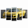 thumbnail image 1 of Cuadro Decorativo Auto Camaro ZL1 Amarillo Juego De 5 Piezas 150x80cm Ideal Para Sala Oficina Taller Decoración Moderna, 1 of 5
