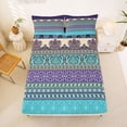 thumbnail image 5 of jejeloiu Boho Border Queen Sheets For Men Women,Floral Print Queen Sheet Sets,Purple Teal,4pcs,1 Flat Sheet, 1 Fitted Sheet and 2 Pillowcases, 5 of 6