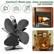 EIMELI 4 Blade for Heat Powered Wood Stove Fan Wood Log Burner Fireplace Friendly Fan