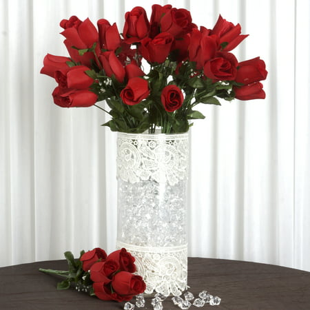 BalsaCircle 84 Velvet Rose Buds Flowers - DIY Home Wedding Party Artificial Bouquets Arrangements
