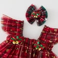 thumbnail image 4 of NAISIBABY Girls Tutu Dress, Ruffles Sleeve Glitter Snowflake Mesh Princess Tulle Dress Party Christmas Clothes Red 6T, 4 of 8