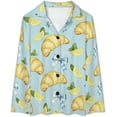 thumbnail image 4 of Top-kevin Womens Pajamas Set Croissant Pancake Strawberry Soft Long Sleeve Sleepwear Button Down Sets, 4 of 12
