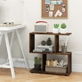 thumbnail image 4 of Costway 2 PCS 2-Tier Bookshelf Free Standing Wooden Display S-Shaped Shelf Storage Rack Brown, 4 of 10