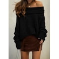 thumbnail image 3 of Jersey PRETTYGARDEN con hombros descubiertos de manga larga negro L, 3 of 7