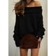 thumbnail image 3 of Jersey PRETTYGARDEN con hombros descubiertos de manga larga negro L, 3 of 7