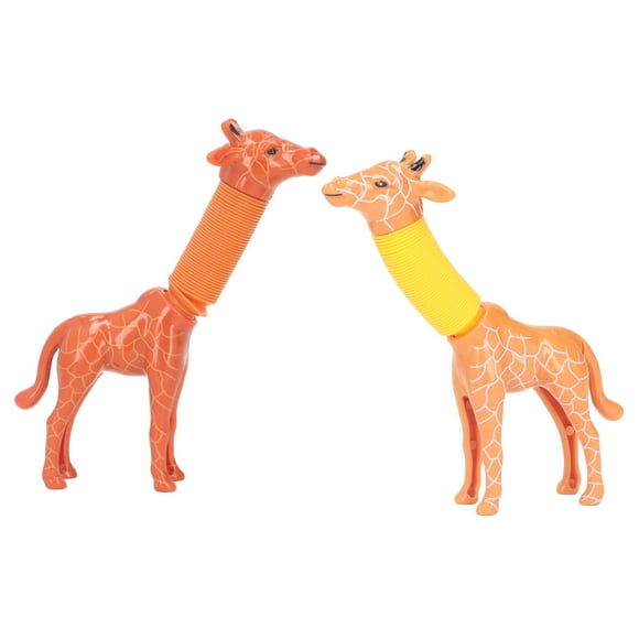 Pop Tubes Giraffe Toy,Sensory Tube Spring Giraffe With Lights For 3-5 Year Olds Kids