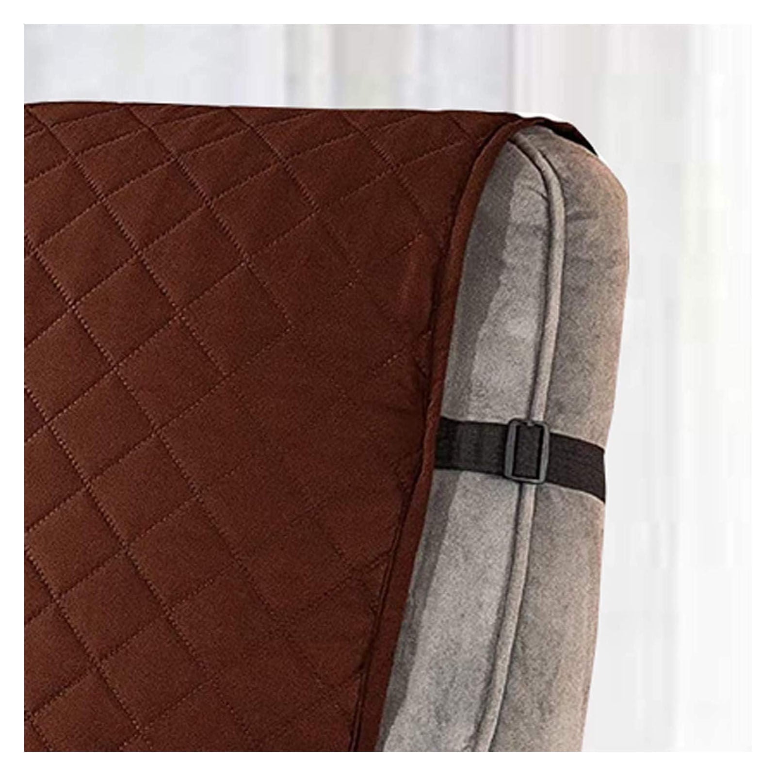 Quilting Waterproof Recliner Slipcover, Recliner Chair Cover Reversible Armchair Covers Sofa Slipcover Elastic Band Recliner Cover Anti-Slip Armchair-Deep coffee-small