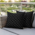 thumbnail image 5 of Pack of 2 Outdoor Pillow Covers 18x18 Inch Waterproof Black Morocco Throw Pillow Covers,Decorative Couch Pillow Case Sham Geometric Leaf Diamond Lattice Abstract Patio Pillowcases Cushion Cover, 5 of 8