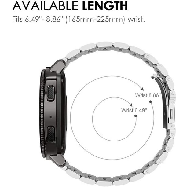 Geecy Band Compatible With Samsung Galaxy Watch 4 40mm 44mm And Classic 42mm 46mm Galaxy Watch 3 41mm Galaxy Watch 42mm 20mm Stainless Steel Meta