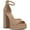 Dark Almond Smooth, variant on INC Womens Arya Buckle Faux Suede Platform Sandals