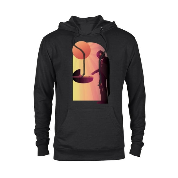 Star Wars The Mandalorian The Child Discovery Silhouette - Pullover Hoodie for Adults - Customized-Black