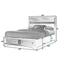 thumbnail image 5 of Benjara Regi Queen Bed- 2 Storage Drawers- Silver Striped Headboard- Black Wood, 5 of 6