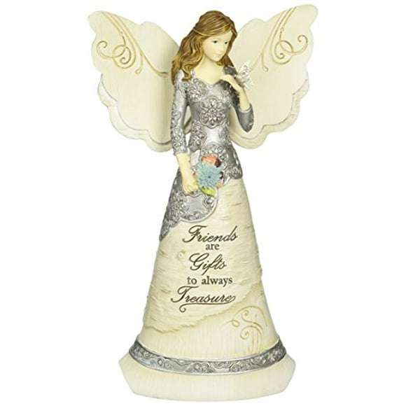 Elements Ami Angel Figurine par Pavilion, 8 Pouces, Tenant un Papillon, Inscription Amis Sont des Cadeaux pour Toujours Trésorer