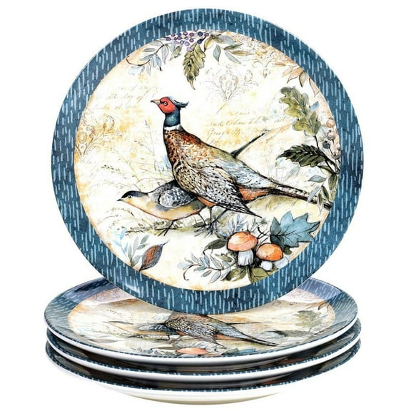 11 in. Harvest Gatherings Multicolored Earthenware Dinner Plate (Set of 4)
