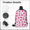 thumbnail image 5 of Chest Bag Dual Pocket 11.8×7.7×2.4in Waterproof Double-Pocket Large Capacity With No Inner Pouch Pockets And Double Drawstrings Modern Pink Ribbon Pattern With Geometric Elements, 5 of 8