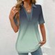 thumbnail image 5 of Tops Cortos para las Mujeres Blusas Impresas de Gradiente Camiseta de Manga Corta con Cuello de Vuelta, Tops de Blusa para las Mujeres Casual, 5 of 5