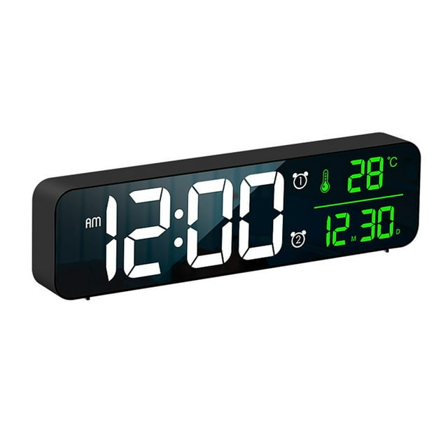 Digital Clock, Digital Clock Large Display, Led Digital Alarm Clock for Living Room, Rechargeable, Snooze, Date &Temp Display Digital Wall Clock, for Bedroom