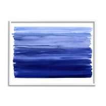Stupell Industries Brushed Blue Gradient Form Graphic Art White Framed Art Print Wall Art, Design by Allie Corbin