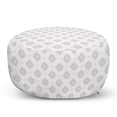 thumbnail image 1 of Damask Grey Pouf Cover with Zipper, Symmetric Lattice with Floral Ornament and Polka Dots on Plain Backdrop, Soft Decorative Fabric Unstuffed Case, 30" W X 17.3" L, Pale Grey White, by Ambesonne, 1 of 5
