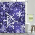 thumbnail image 3 of Ensemble de Rideaux de Douche Flocon de Neige de Noël, Rideaux de Douche de Noël pour Salle de Bain, Rideau de Douche Violet d'Hiver Décoratif de Noël, 72x84 Po, 3 of 5