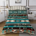 thumbnail image 1 of Western Quilt Set Geometric Aztec Bedspread Set King,Southwestern Coverlet Set Vintage Exotic Stripes Quilted,Geometry Triangle Western Decor for Home, 1 of 3
