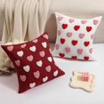 thumbnail image 5 of SugarBloom Valentine's Day Embroidered Plush Love Heart Pillow, Cute Three-dimensional Pattern Decorative Pillow Cover, 18x18 inches,D, 5 of 5