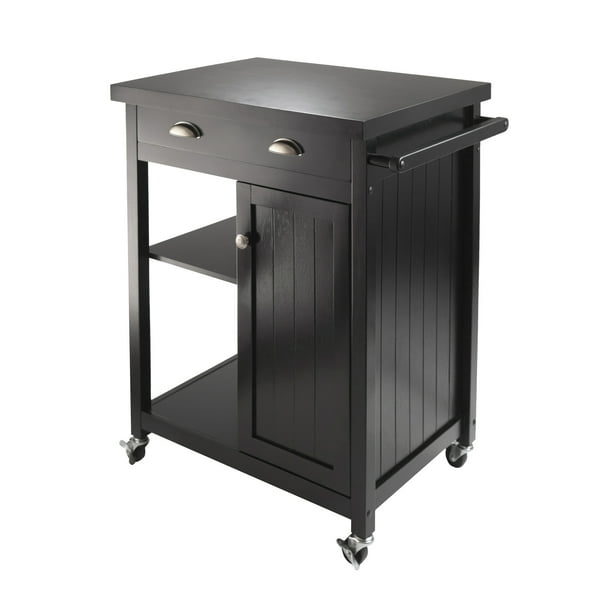 Winsome Wood Timber Utility Kitchen Cart, Black Finish