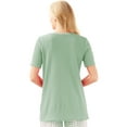 thumbnail image 6 of Woman Within Plus Size Waffle Thermal Satin Trim Tee, 6 of 6