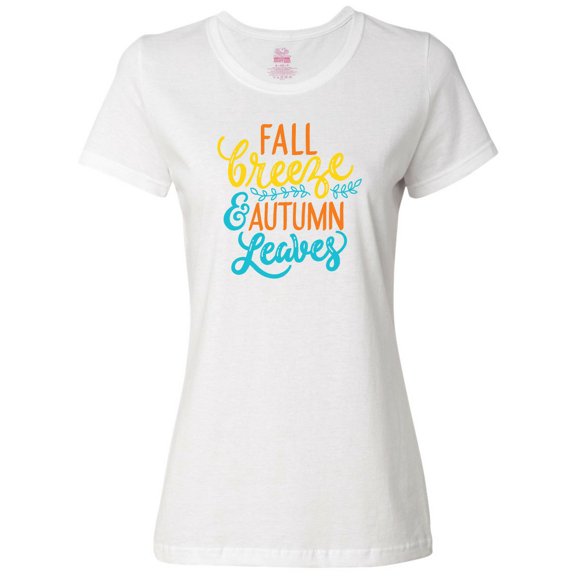 Inktastic Thanksgiving Fall Breeze and Autumn Leaves Women's T-Shirt