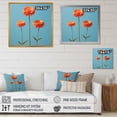 thumbnail image 4 of Designart "Zesty Zinnias In Orange And Blue" Zinnias Wall Art Living Room, 4 of 7