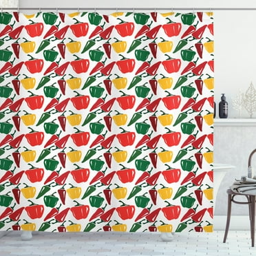 Ambesonne Peppers Shower Curtain, Farmland Produce Organic, 69"Wx75"L, Multicolor