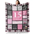 thumbnail image 1 of LHSHID 15 Quinceanera Gifts Blanket Gifts for 15 Year Old Girls 15 Year Old Girl Gifts for Birthday 15th Birthday Gifts for Teen Girls 15th Birthday Decorations for Girls 30"x40", 1 of 8