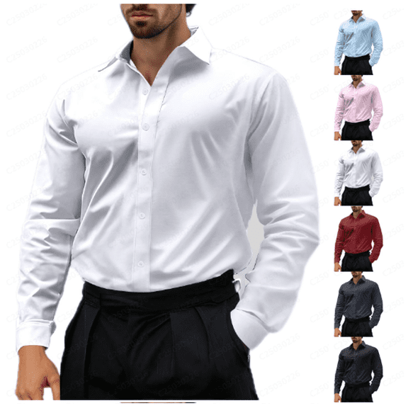 Dagugfen Long Sleeve Shirts for Men Button down Loose Lightweight Business Office Casual Shirts Size S-XXL