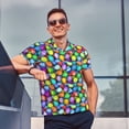 thumbnail image 3 of Kdxio Colorful Easter Eggs1 Print Men's Short Sleeve Polo Shirt,Midweight Men's Shirt, 3 of 6