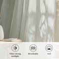 thumbnail image 6 of Sage Green Ombre Wood Sheer Curtains 63 Inch Length, Light Filtering Voile Curtain Panel, Farmhouse Vintage Gradient Wooden Rod Pocket Drapes Window Treatments for Living Room Bedroom 52"x63", 6 of 9