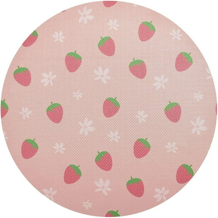 

Tangkunup Strawberry Round Placemats Non-Slip Washable Table Mats 15.4 Inch Heat Resistant Place Mats Set of 6 Placemats for Kitchen Dining Table Decoration