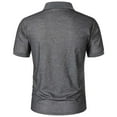 thumbnail image 4 of hoksml Man Business Casual Shirts Solid Color Collared Polo Shirt Summer Fashion Leisure Versatile Turndown Collar Short Sleeve Elastic Cuffs Top, 4 of 6