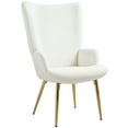 thumbnail image 1 of HOMCOM Wingback Accent Chair with Metal Legs for Living Room Bedroom White, 1 of 10