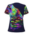 thumbnail image 4 of Naloa Howling Wolf Print T-Shirts Short Sleeve V Neck Tees for Women Fashion Tops Trendy Lightweight Soft Casual Summer Outfits Clothes, 4 of 5