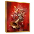 thumbnail image 2 of Designart "Triumph Of The Regal Red Trumpet IV" Music Floater Framed Wall Art Prints, 2 of 5